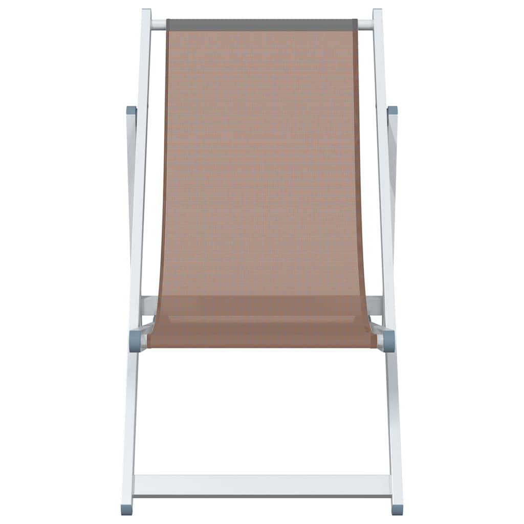 Klapstole 2 stk. brun aluminium og textilene