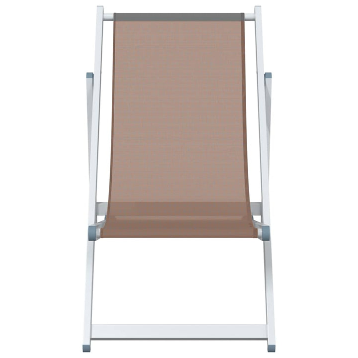 Klapstole 2 stk. brun aluminium og textilene