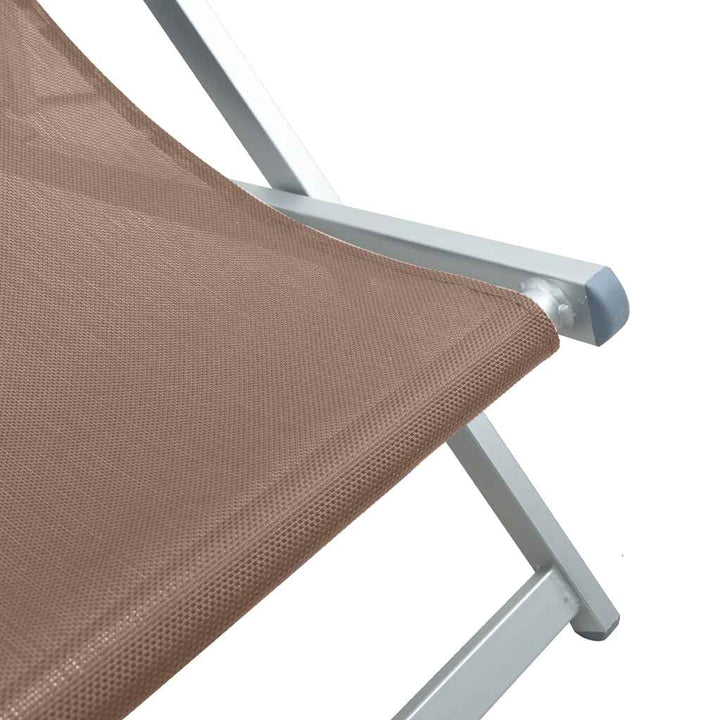 Klapstole 2 stk. brun aluminium og textilene