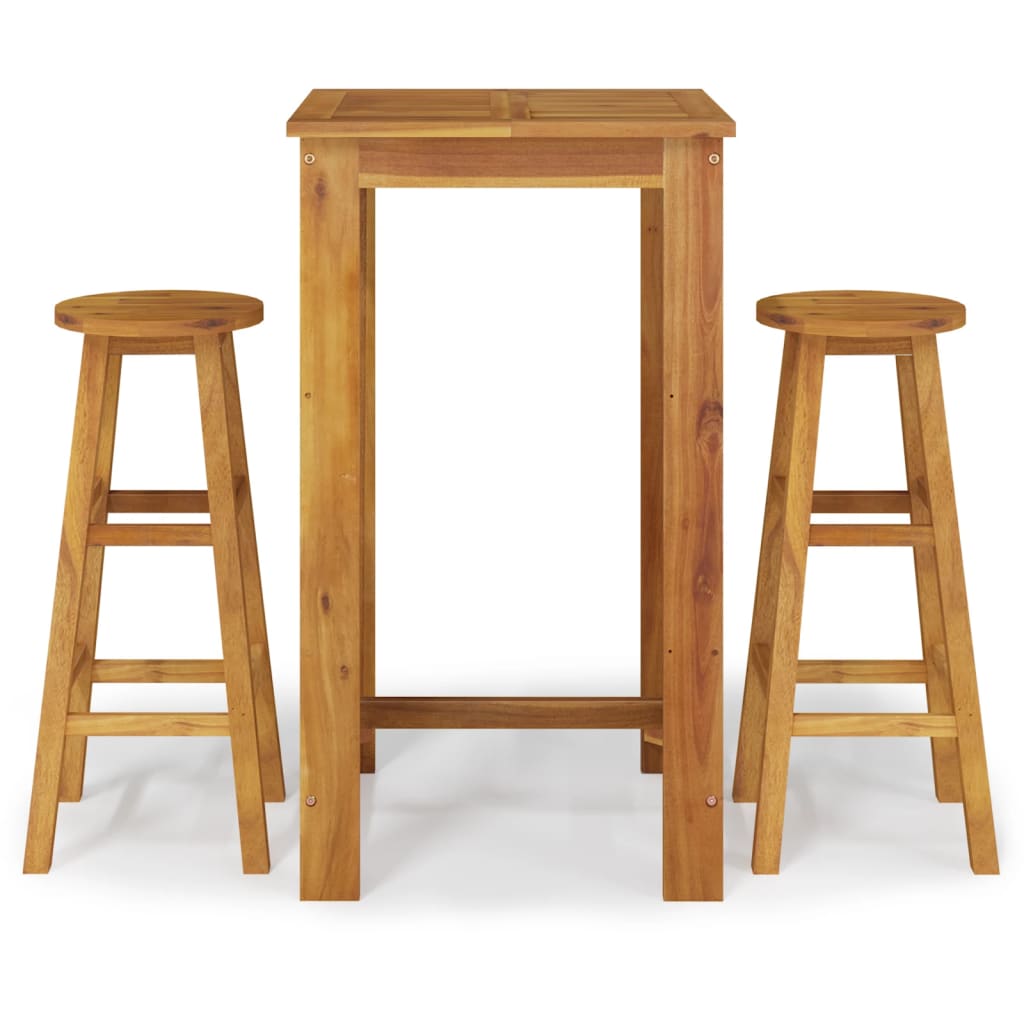 barsæt til haven 3 dele massivt akacietræ