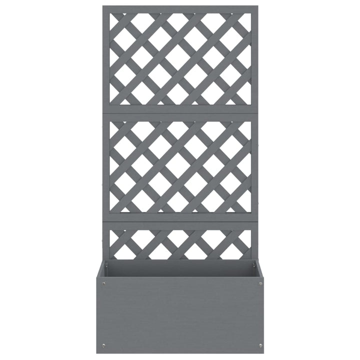 plantekasser med espalier 2 stk. 65x33x135 cm WPC grå