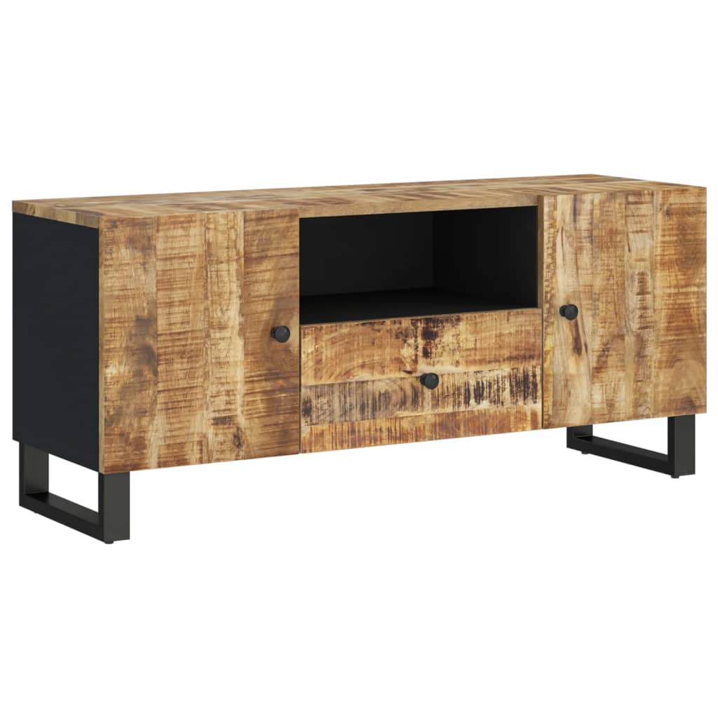 tv-bord 105x33,5x46 cm massivt mangotræ og konstrueret træ