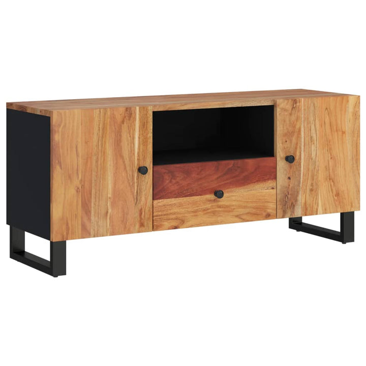 tv-bord 105x33,5x46 cm massivt akacietræ og konstrueret træ