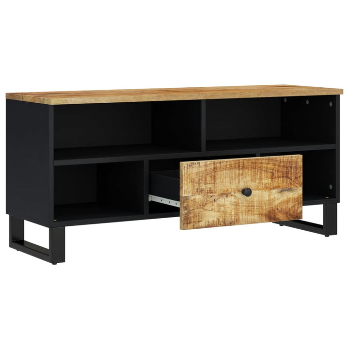 tv-bord 100x33x46 cm massivt mangotræ og konstrueret træ
