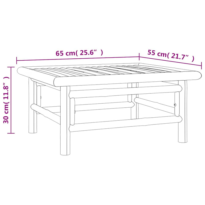 havebord 65x55x30 cm bambus