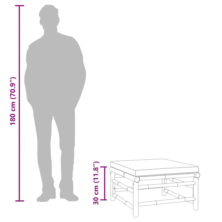 fodskammel til haven med grøn hynde bambus