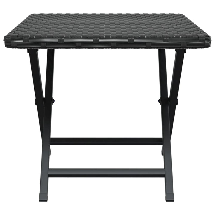 foldbart bord 45x35x32 cm polyrattan sort