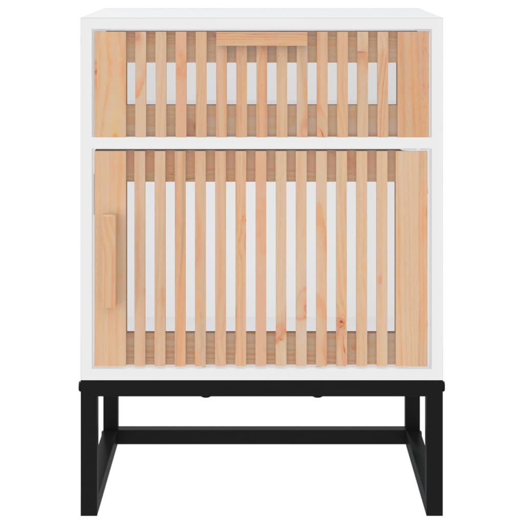 sengebord 40x30x55,5 cm konstrueret træ og jern hvid
