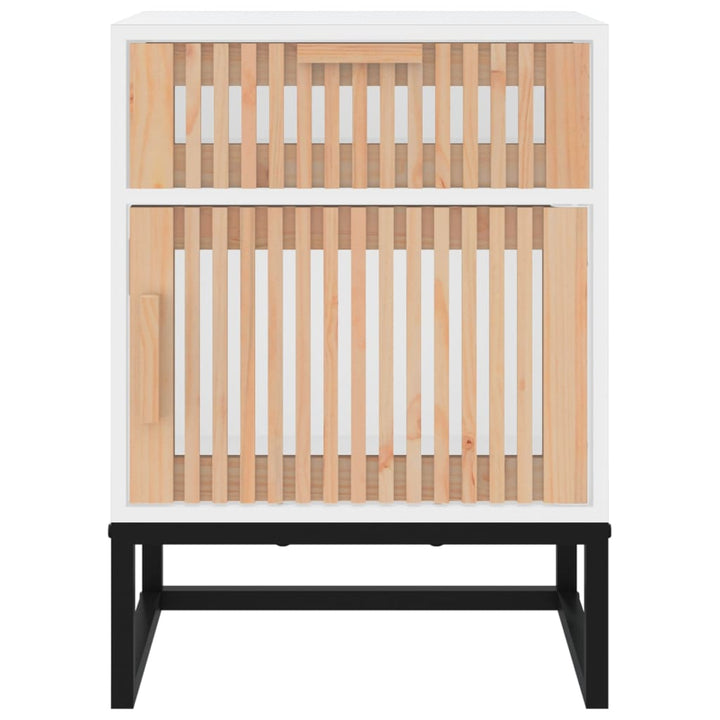 sengebord 40x30x55,5 cm konstrueret træ og jern hvid
