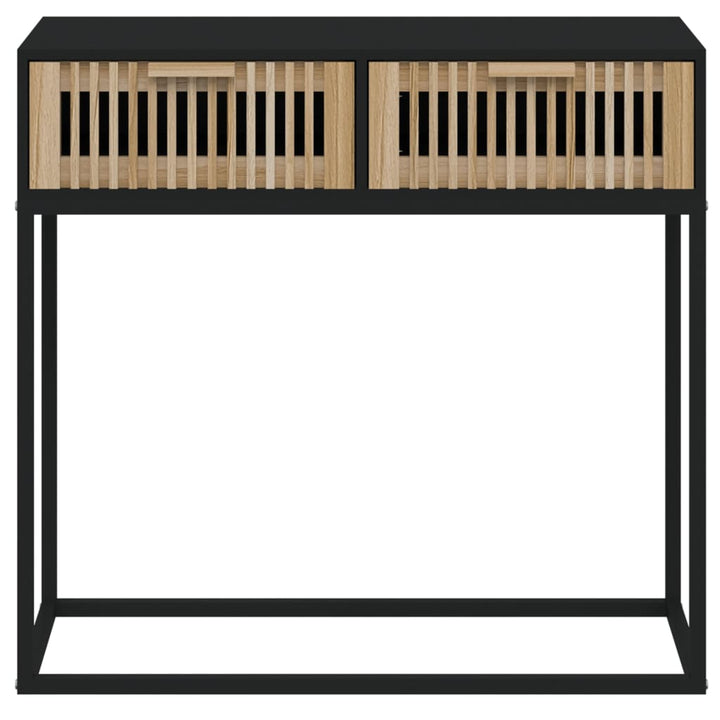 konsolbord 80x30x75 cm konstrueret træ og jern sort
