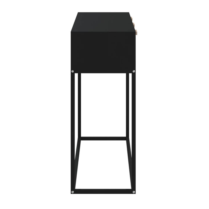 konsolbord 105x30x75 cm konstrueret træ og jern sort