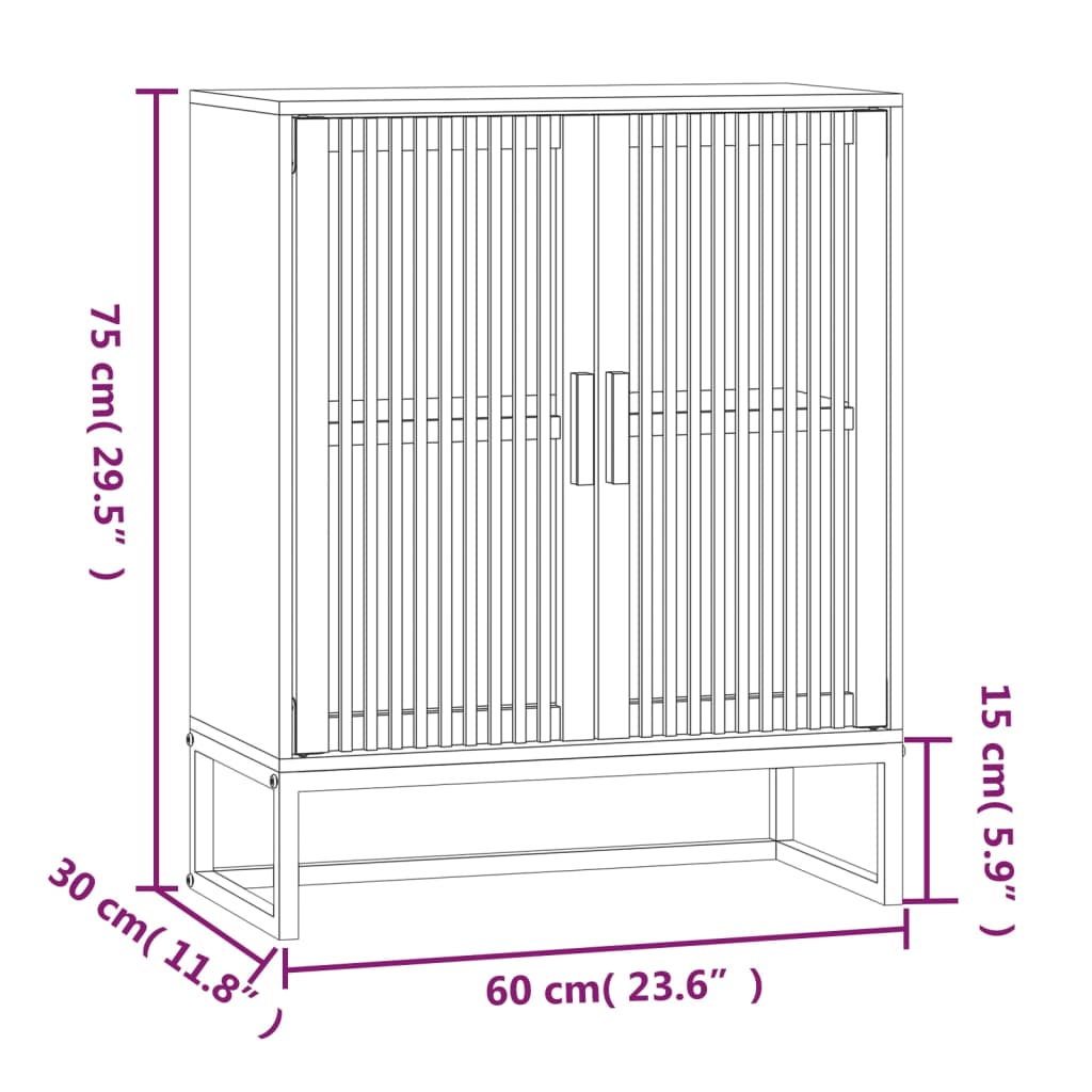 skænk 60x30x75 cm konstrueret træ hvid