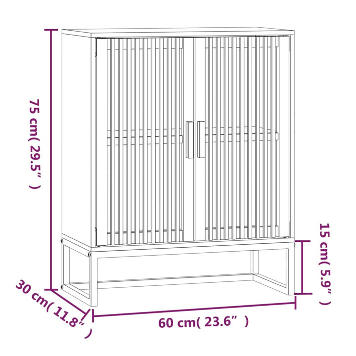 skænk 60x30x75 cm konstrueret træ hvid