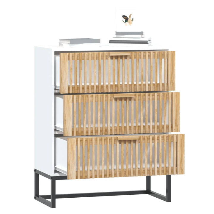 skænk 60x30x75 cm konstrueret træ hvid