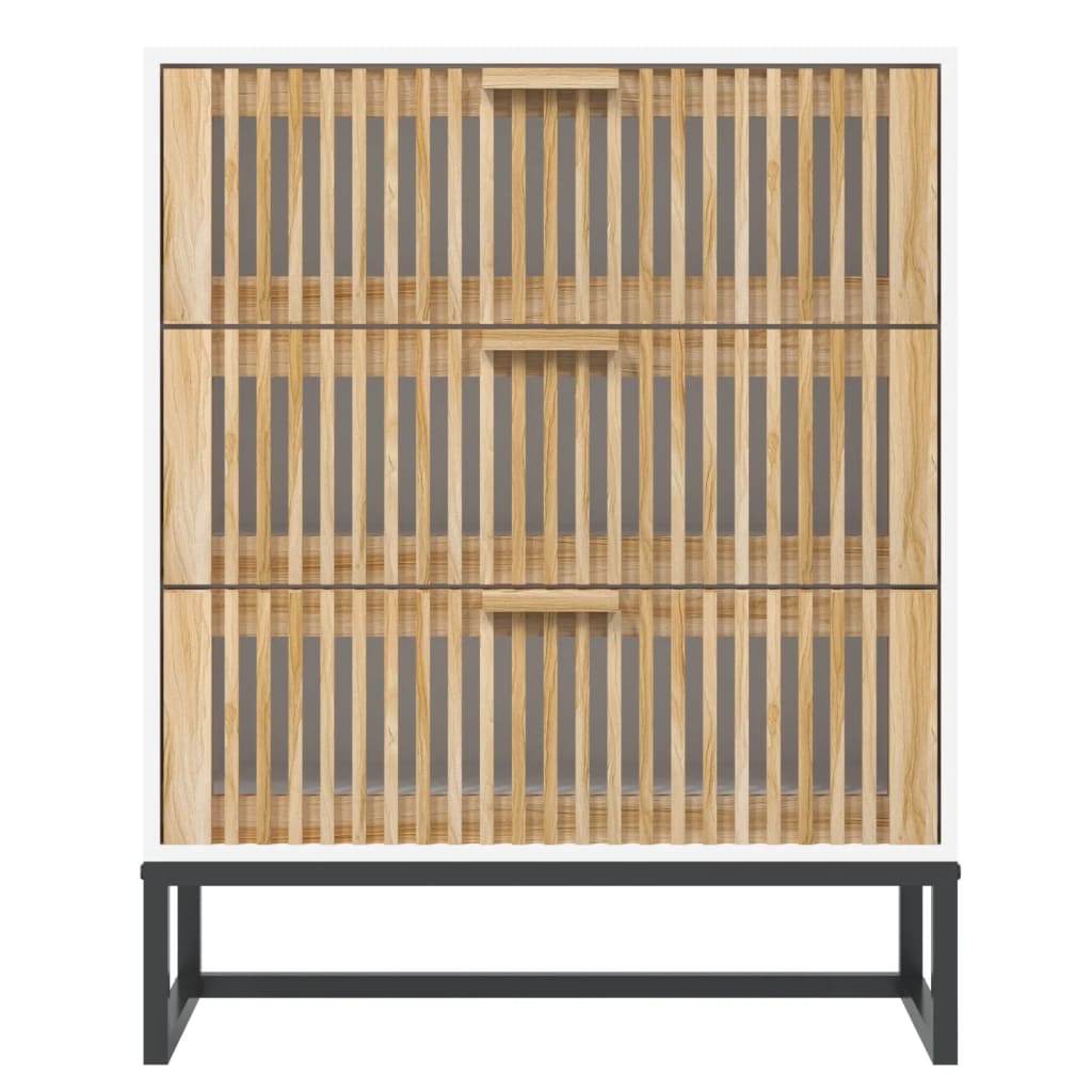 skænk 60x30x75 cm konstrueret træ hvid