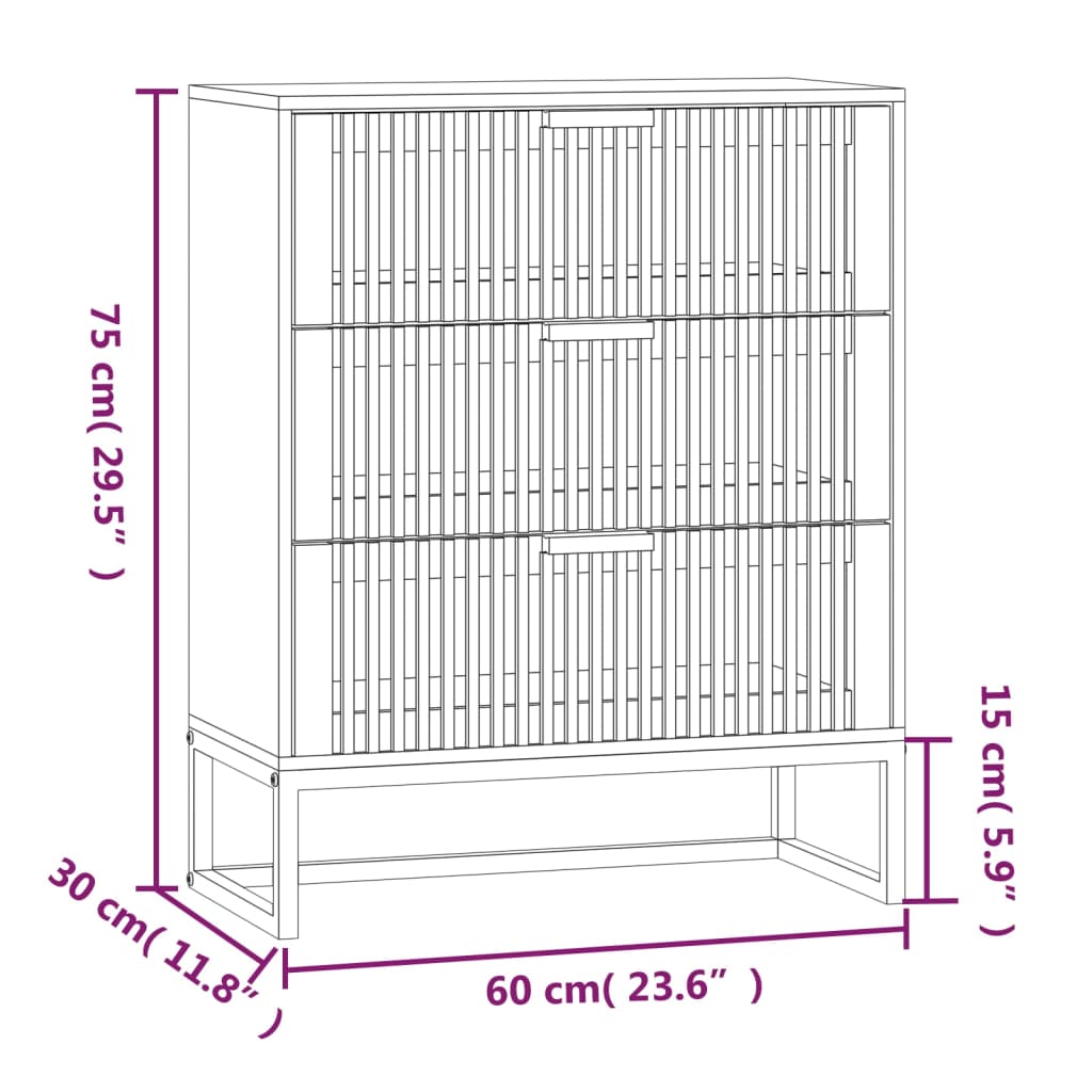 skænk 60x30x75 cm konstrueret træ sort