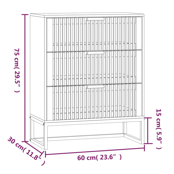 skænk 60x30x75 cm konstrueret træ sort