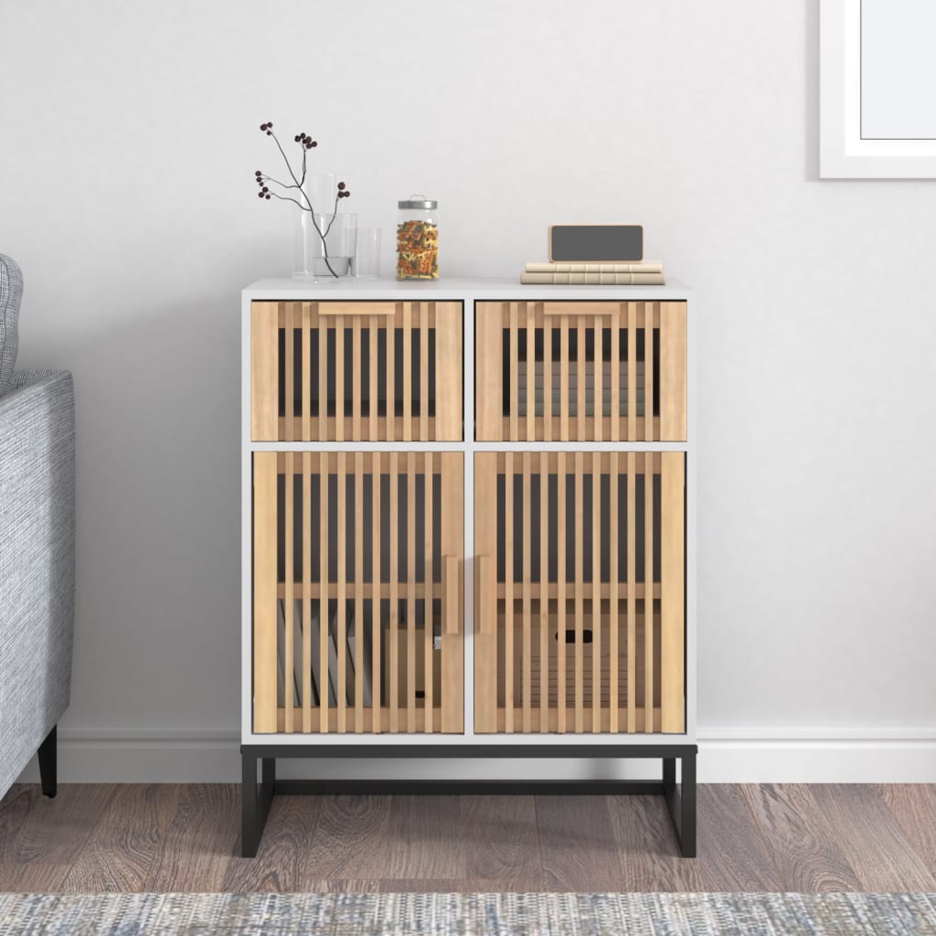 skænk 60x30x75 cm konstrueret træ hvid