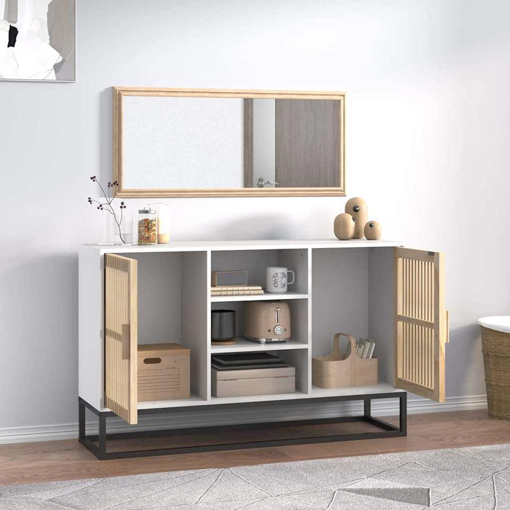 skænk 105x30x65 cm konstrueret træ hvid