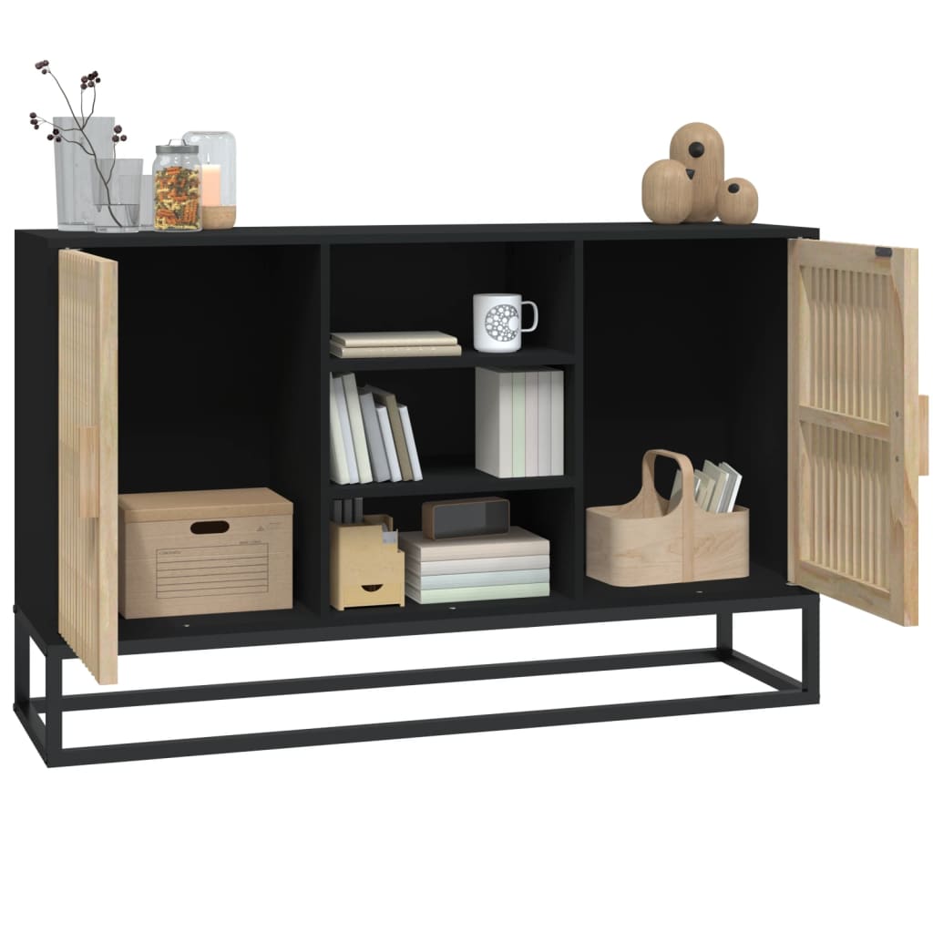 skænk 105x30x65 cm konstrueret træ sort