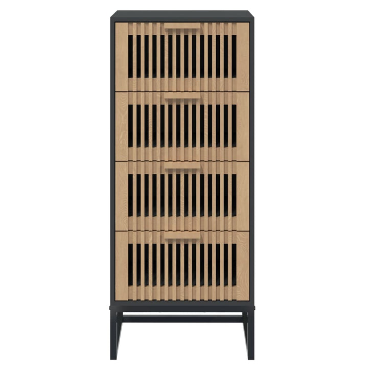 kommode 40x30x95 cm konstrueret træ sort