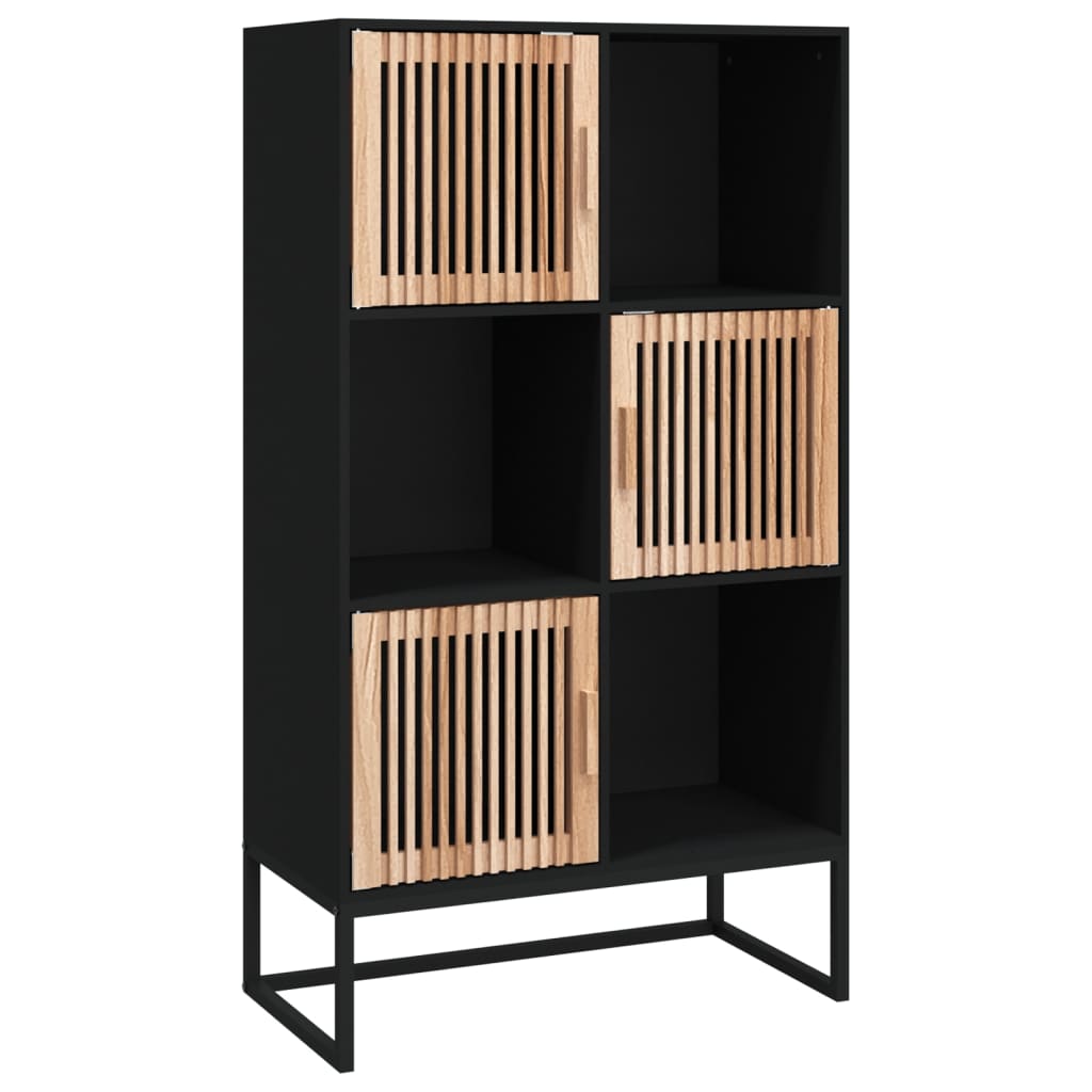 højskab 70x35x125 cm konstrueret træ sort