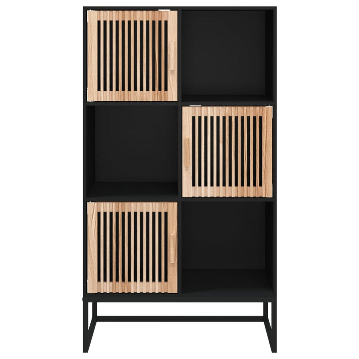 højskab 70x35x125 cm konstrueret træ sort