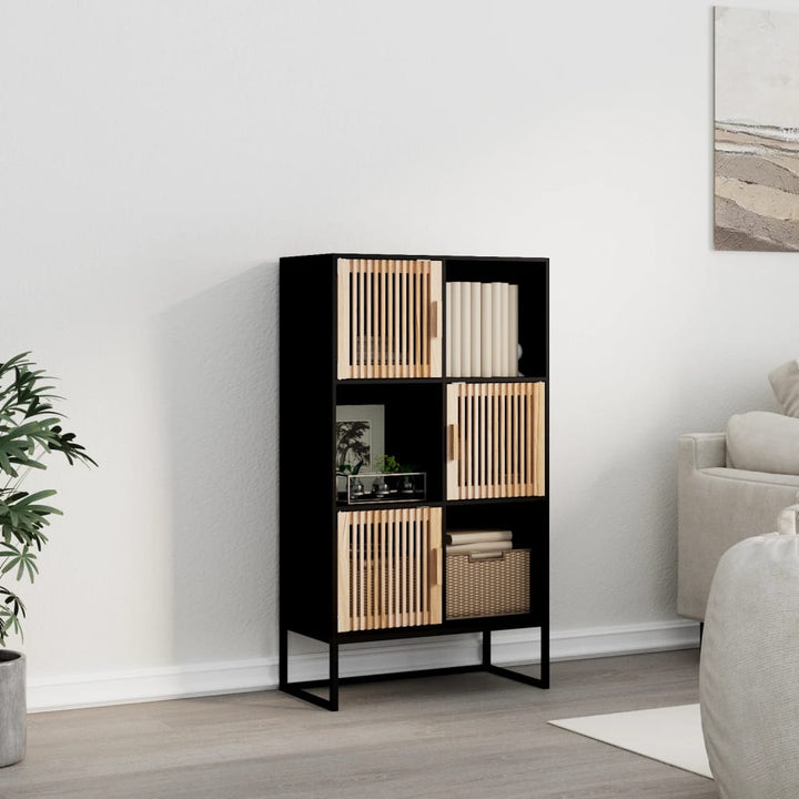 højskab 70x35x125 cm konstrueret træ sort
