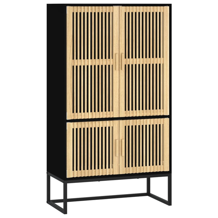 højskab 70x35x125 cm konstrueret træ sort