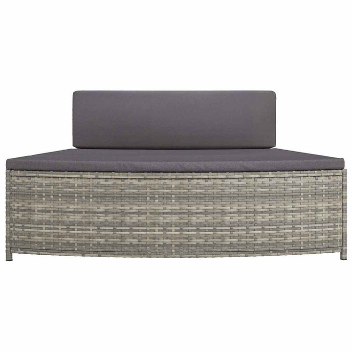 spabænke med hynder 2 stk. polyrattan grå