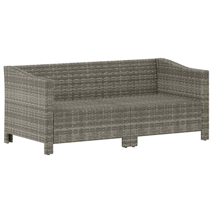 havemøbelsæt med hynder i 2 dele grå polyrattan