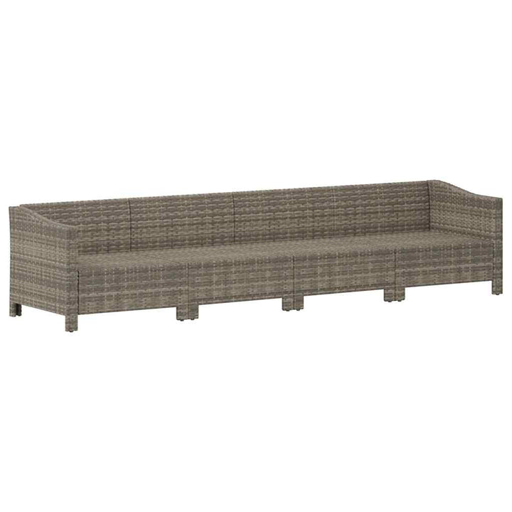 havemøbelsæt med 4 dele og hynder grå polyrattan