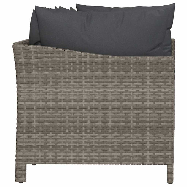 havemøbelsæt med 4 dele og hynder grå polyrattan