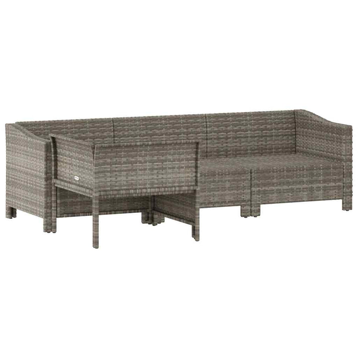 havemøbelsæt med 4 dele og hynder grå polyrattan