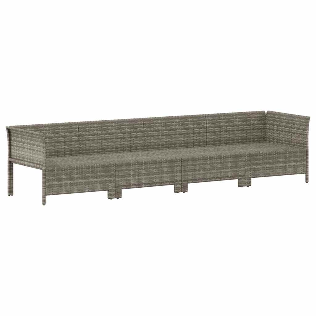 havemøbelsæt med 4 dele og hynder grå polyrattan