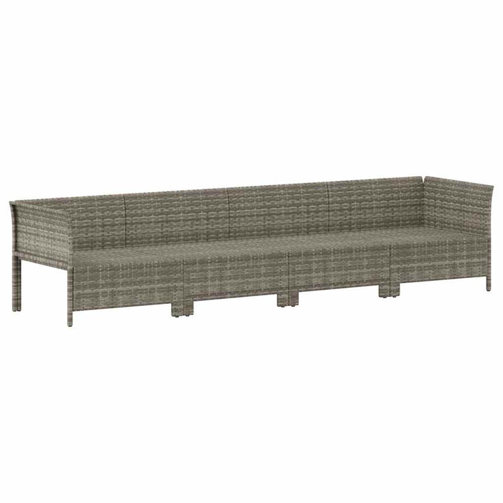 havemøbelsæt med 4 dele og hynder grå polyrattan