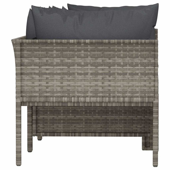 havemøbelsæt med 4 dele og hynder grå polyrattan