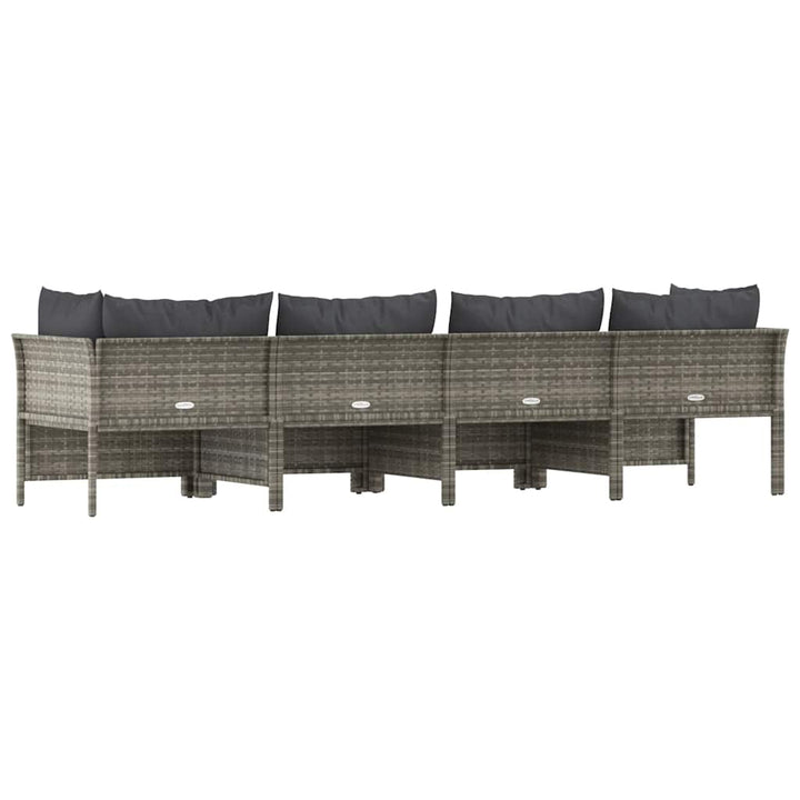 havemøbelsæt med 4 dele og hynder grå polyrattan