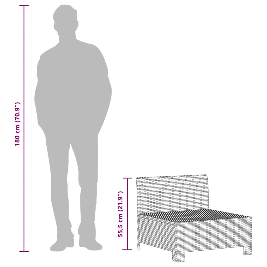 havemøbelsæt med 3 dele og hynder grå polyrattan