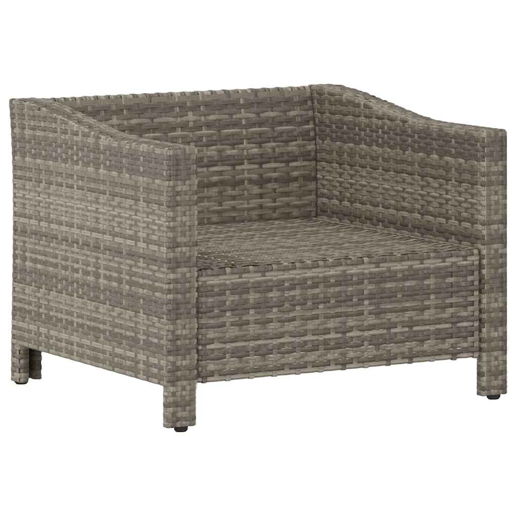 havelænestol med hynde grå polyrattan