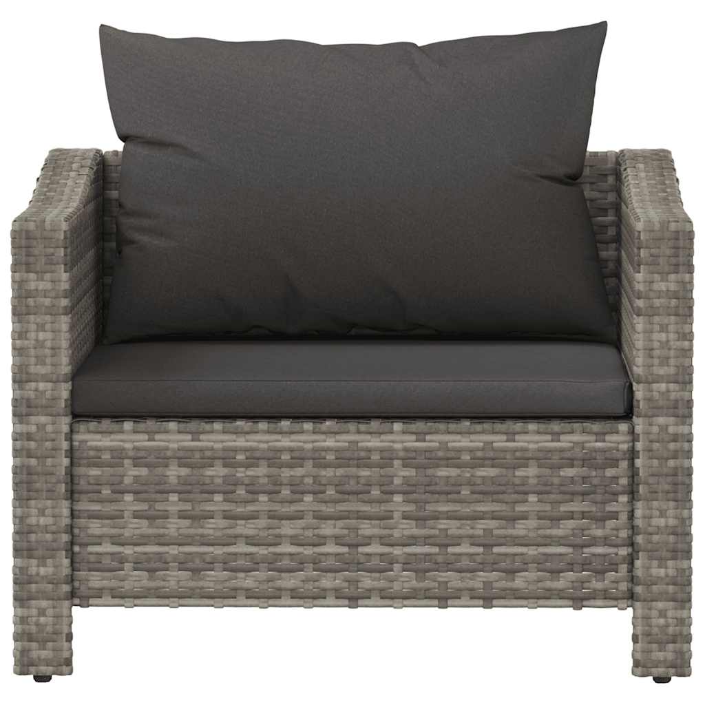 havelænestol med hynde grå polyrattan