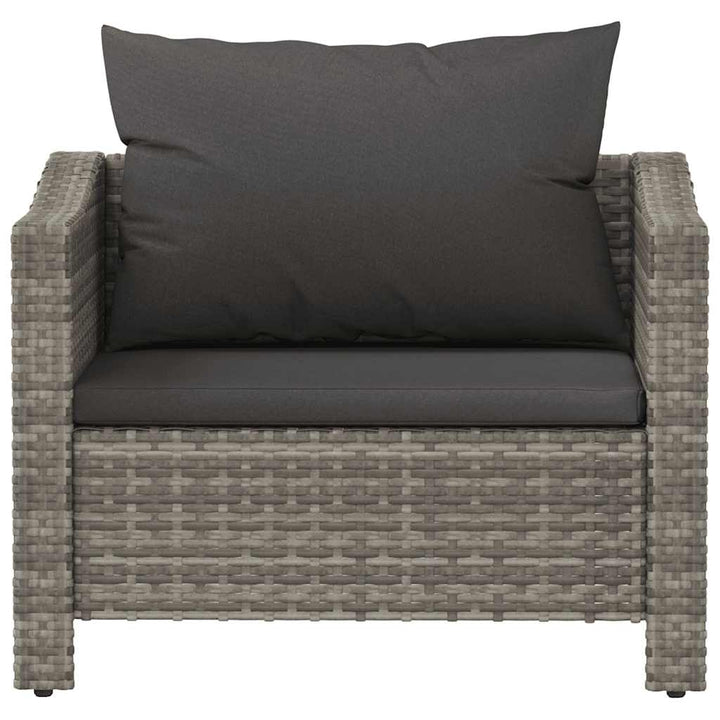 havelænestol med hynde grå polyrattan