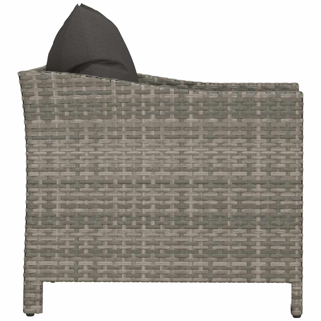 havelænestol med hynde grå polyrattan