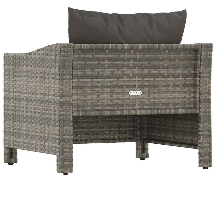 havelænestol med hynde grå polyrattan