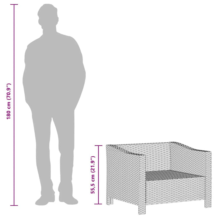 havelænestol med hynde grå polyrattan