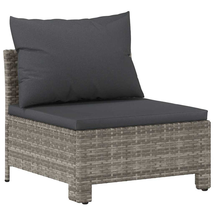 havesofa med hynde grå polyrattan