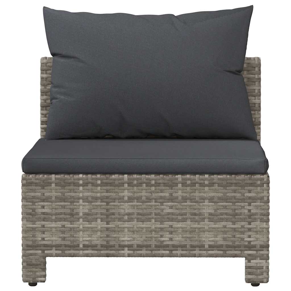 havesofa med hynde grå polyrattan