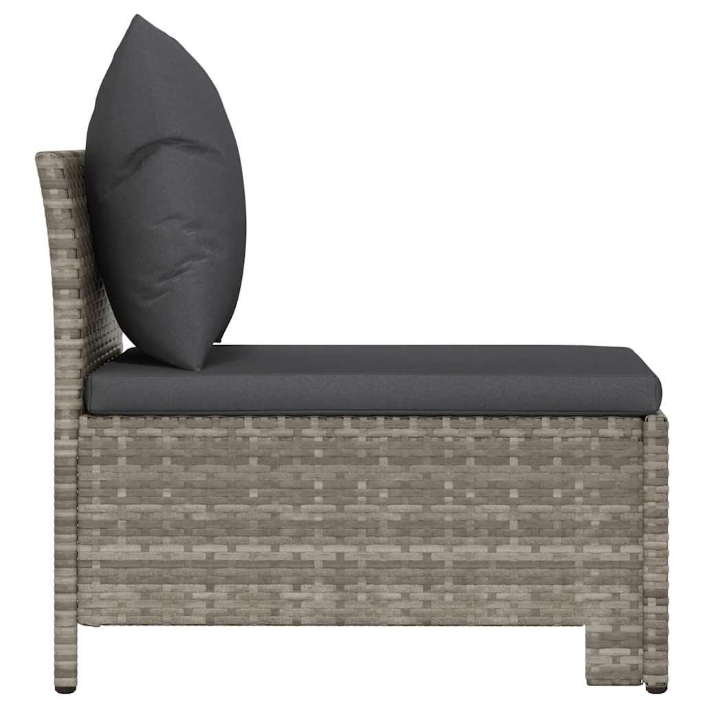 havesofa med hynde grå polyrattan