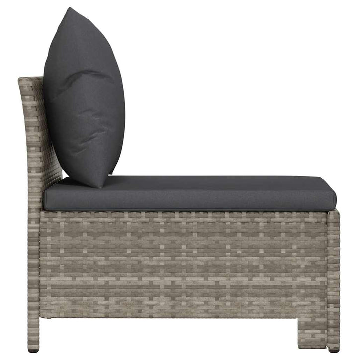 havesofa med hynde grå polyrattan