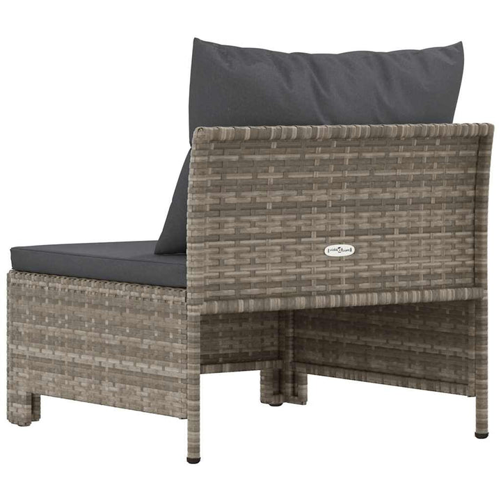 havesofa med hynde grå polyrattan